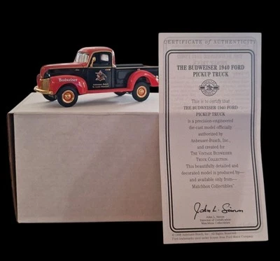 Matchbox 1:43 1940 Ford Budweiser Pickup Truck Collectible Piece 1998 - Image 1 of 4