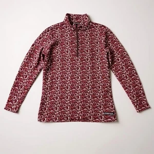 Kerrits Girls Long Sleeve Horse Riding Youth Shirt Size L 12-14 Red Paisley Kids - Picture 1 of 9
