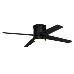 Erie - 4 Blade Flush Mount Ceiling Fan with Light Kit In Contemporary Style-11 - Picture 1 of 1