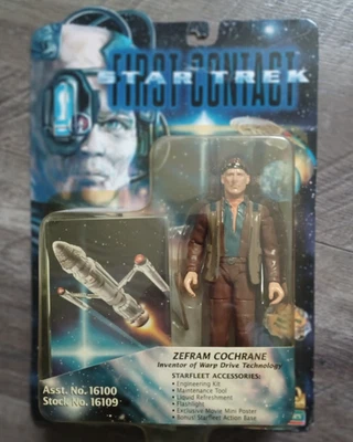 Figura de acción de colección Star Trek First Contact Zefram Cochrane 1996 Playmates sin usar, en caja Foto 1 de 4