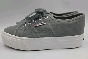 Superga 2790A Cotu Platform Sneakers Casual Shoes Women's Size 7 M Gray EUC - Picture 1 of 6