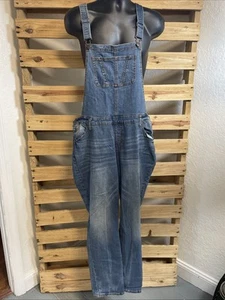 Mossimo Medium Wash Adjustable Denim Jean Overalls Woman's Size XL KG JD - Picture 1 of 18