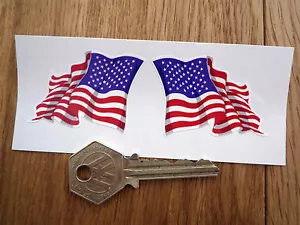Pegatinas ""maneras"" onduladas bandera STARS & STRIPES EE. UU. - Imagen 1 de 1