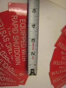 12 pcs PV Labels Ref 02-317 Rapid Shutdown Sticker, NEC Compliant 5-3/8" x 2" - Picture 1 of 4