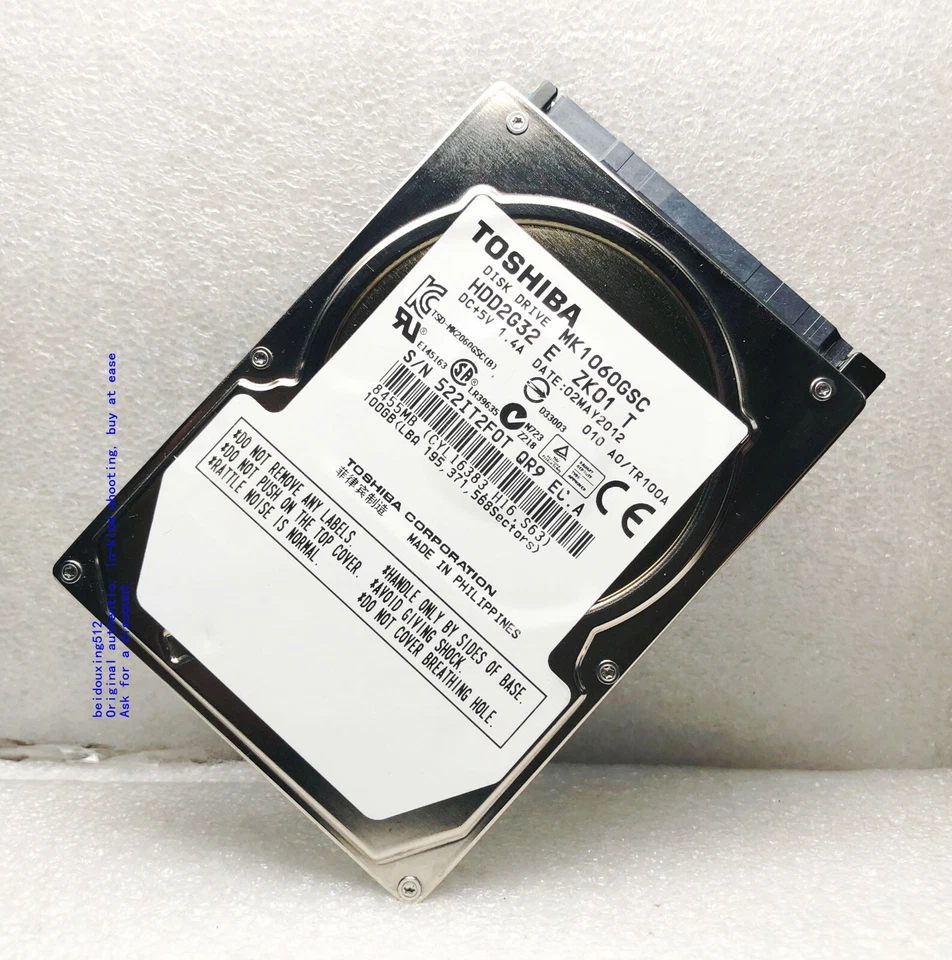 Toshiba 100GB 4200RPM 2.5''MK1060GSC Car Auto Navigation/Industrial Computer HDD - Image 1 of 4