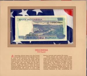 Most Treasured Banknotes Indonesia 1000 Rupiah 1980 P 119 UNC Low # JQQ070260 - Picture 1 of 3