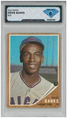 1962 Topps ERNIE BANKS #25 💎 DSG 6 EX/NM - Image 1 of 2