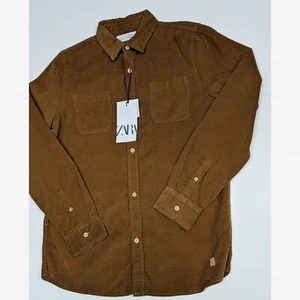 ZARA KIDS Corduroy Long Sleeve Button up Shirt Size 11-12 Years - Picture 1 of 7
