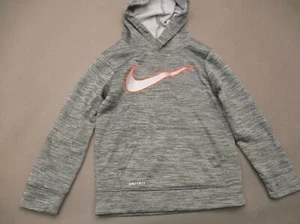 NIKE DRI-FIT Size M(5/6yrs) Girls Gray Front Pocket Athletic Hoodie 1RE22 - Picture 1 of 8