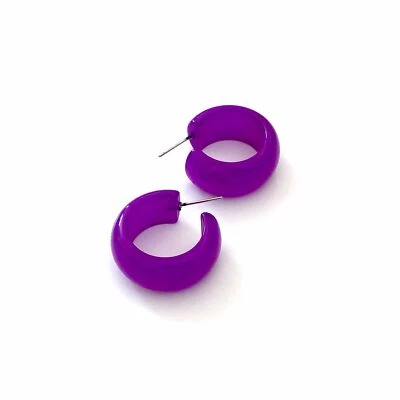 Violet Moonglow Lucite Bold Haskell Hoop Earrings - Image 1 of 4