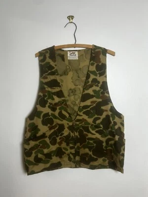 Vintage Duxbak Duck Camo Vest Hunting Canvas Hunting Fishing 80’s Pockets VTG - Image 1 of 4