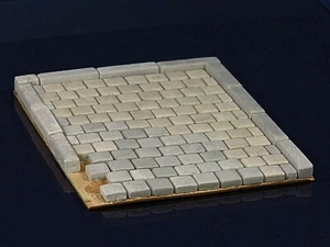 600 Keramik Pflastersteine Granit quadratisch, Kopfsteinpflaster, 1:35 - Bild 1 von 3
