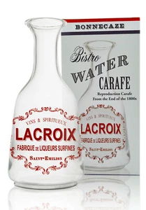 JARRA DE AGUA DE VIDRIO LACROIX FRANCESA - Imagen 1 de 3