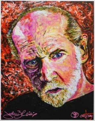 George Carlin Comedia Edición Limitada 11x14 Lino Bellas Artes Impresión Firmada #'d/300 Foto 1 de 3
