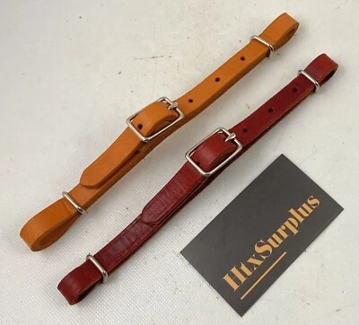 🌟 Correa de bordillo de arnés recto de cuero tejedor, marrón o tostado, 5/8" de ancho, horse Tack Foto 1 de 4