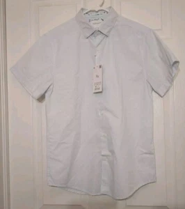 Camisa Denim & Flower Ricky Singh Para Hombre Manga Corta Abotonada Talla Pequeña Nueva Con Etiquetas - Imagen 1 de 15