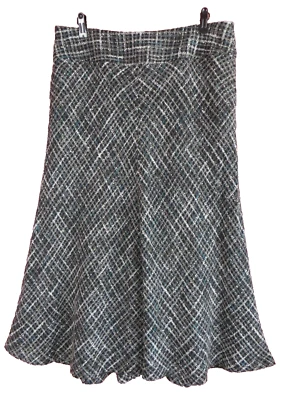 SK13963- JONES WEAR Women's 83% Acrylic Textured Flare Skirt Plaid Multicolor 12 - Image 1 of 4