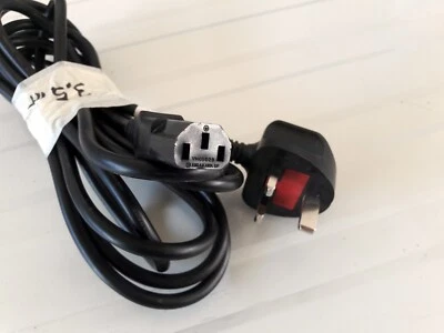 IEC NETZKABEL MIT ENGLISCHEM STECKER SCHWARZ 3,5 M PC UPS FUNKTIONSFÄHIG - Bild 1 von 3