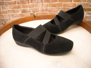 Clarks Haydn Juniper Black Suede Gored Mary Janes Shoes 7W Sale