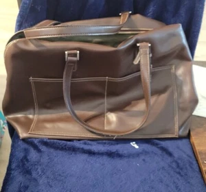 Jones New York Brown  Faux Leather Tote Computer Bag - Picture 1 of 7
