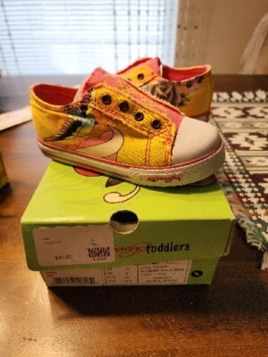 Ed Hardy Kids Children Youth Lowrise Yellow/Pink Sneakers Size 10 New/Box - Image 1 of 4