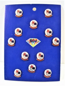 Vintage Repentigny H M Hockey Pin Display 12 On Card Old Stock - Picture 1 of 2