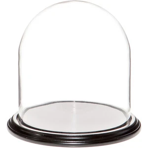 Plymor 9.75" x 10" Glass Display Dome Cloche (Black Wood Veneer Base) - Picture 1 of 1
