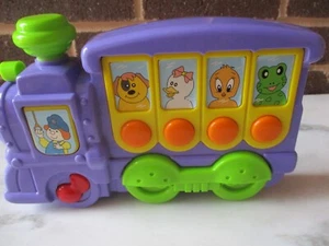 Vintage Plastic Toy Passenger Tain 9" Long-Press Buttons for Train Animal Sounds - Picture 1 of 4