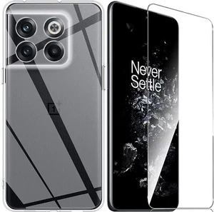 For ONEPLUS 10T TEMPERED GLASS SCREEN PROTECTOR + CLEAR SILICONE TPU CASE COVER - Picture 1 of 12
