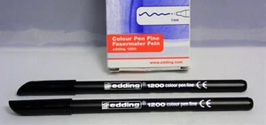 Pintor de fibra fino Edding 1200, 2 rotuladores, punta redonda 1 mm, negro NUEVO - Imagen 1 de 1