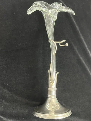 VAZE CRISTAL PLATA Y ARTE 16" ALTO Salón Arte Decoración Foto 1 de 4