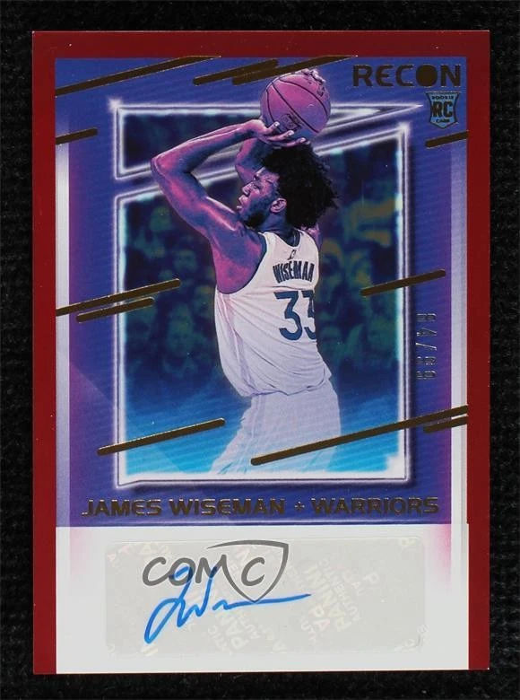 2020-21 Panini Recon Rookie Signatures Red /99 James Wiseman #RRS-JWS Auto RC - Image 1 of 2