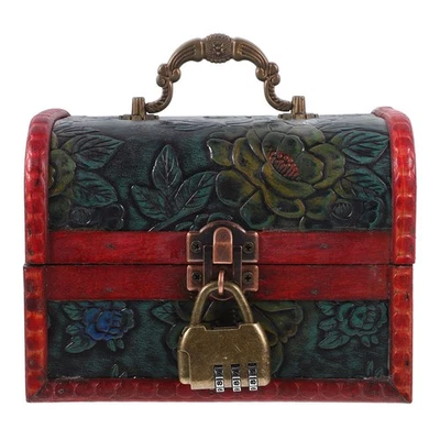  Schmuckkästchen Retro Aufbewahrungsbox Abschließbar Truhe Aus Holz - Bild 1 von 4