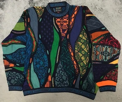 COOGI sweater 3D knit 100% Wool Size M Men's Multicolor Body width 67cm - Image 1 of 3