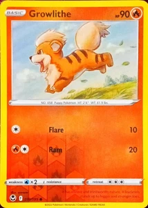 Growlithe 019/195 Swsh12: Sword & Shield - Silver Tempest Reverse Holo - Picture 1 of 1