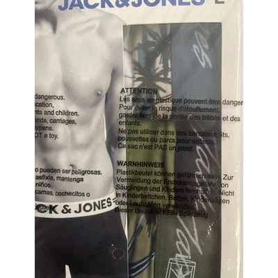 Jack & Jones Trunks Underwear Large 33-34 Mens 3 Pack Green Malibu Multi Box Set - Image 1 of 2