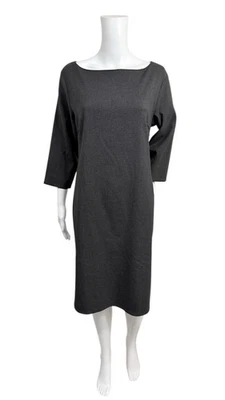 Vestido Vaina Newport News 14 Pequeño Gris Oscuro Manga 3/4 Elastizado Cremallera Foto 1 de 4