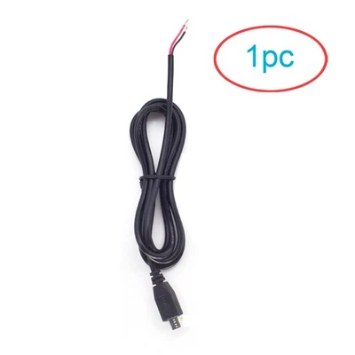 1pc Micro USB Male Plug 2 wires Power Pigtail 1M/3.3ft 22AWG 3A Cable Cord DIY - Image 1 of 4