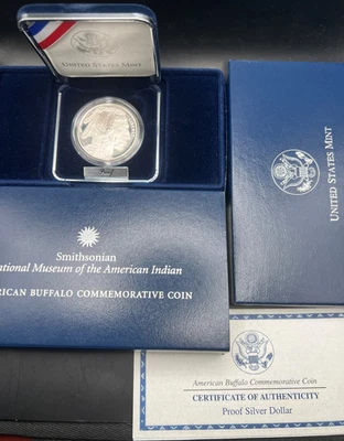 2001 American Buffalo Commemorative Proof Silver Dollar w/ COA - Image 1 of 4