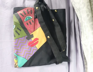 Carogi Carson Rogers Convertible Tote Bag w/Colorful Face Tapestry Fabric Purse - Photo 1/10