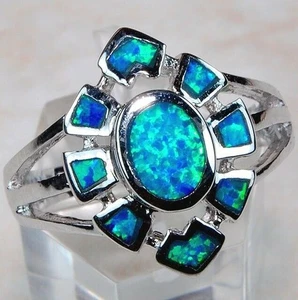 Australian Opal Inlay 925 Solid Sterling Silver Ring Jewelry Sz 6 BP1 - Picture 1 of 2
