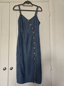 F&F Denim Button Midi Dress Size 12 - Picture 1 of 2