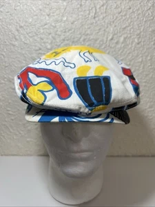 Broner Cabbie Cap Africa Print Newsboy Cabbie Flat Cap Size M Rare 80s Hip Hop - Picture 1 of 8
