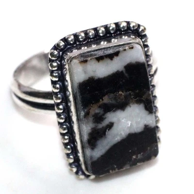 Anillo turquesa búfalo blanco enchapado en plata 925 talla US 8,5 GW Foto 1 de 3