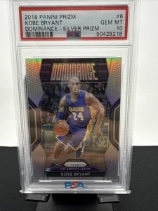 Kobe Bryant Panini Prizm Dominance 2018-Silver Prizm Gem PSA 10 Lakers #6 - Imagen 1 de 2