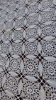 Vtg Handmade Crochet  White Lace Bedspread Bed Coverlet 64" X 76" Floral Net