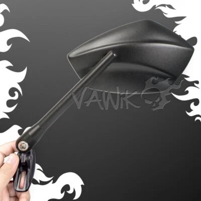Espejos retrovisores VAWiK negro PalmII convexo negro base se adapta a Kawasaki Ninja ZX ZZR Foto 1 de 4