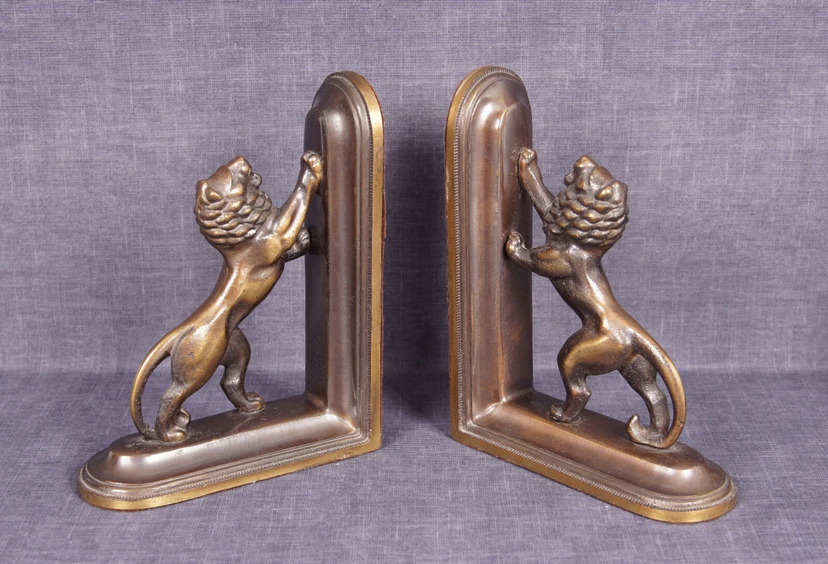 Creative Co-Op Buchstützen Aus Kunstharz – Hundekopf-Design, Antike Bronze, 2 Stück, 14 Cm Hoch
