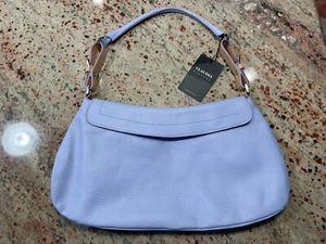 Claudia Firenze Purse Blue Medium Flap Camel Color Block 100% Leather NWT READ - Picture 1 of 18