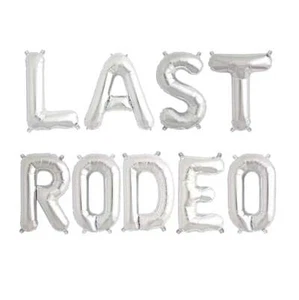 16" Silver LAST RODEO Hen Party Foil Balloon Banner Fun Hen Party Decorations - Picture 1 of 1